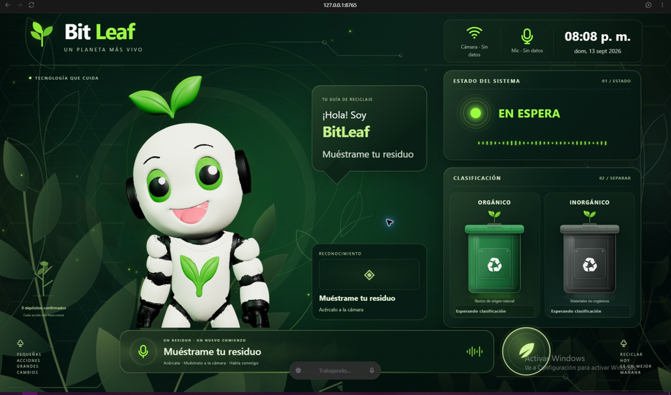 Interfaz gráfica real de BitLeaf